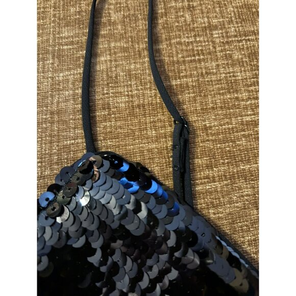 Express Black Sequin Camisole Top W/Adjustable Straps M NWT - Picture 5 of 9